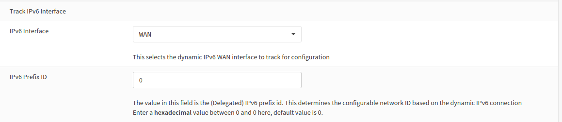 LAN Track interface Settings