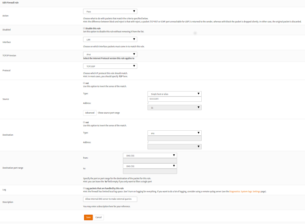 Optional Firewall rule 2